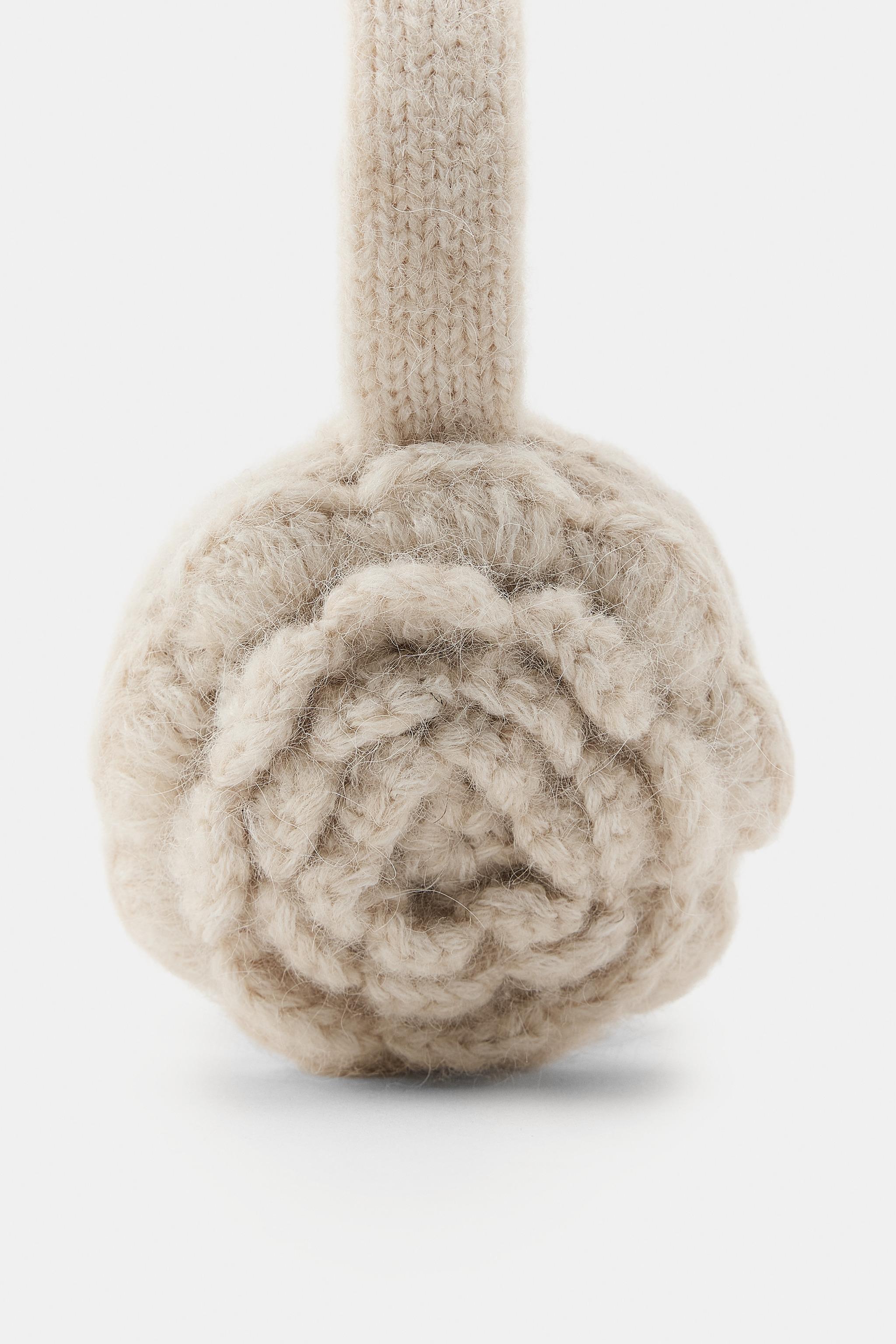 CROCHET KNIT FLORAL EARMUFFS